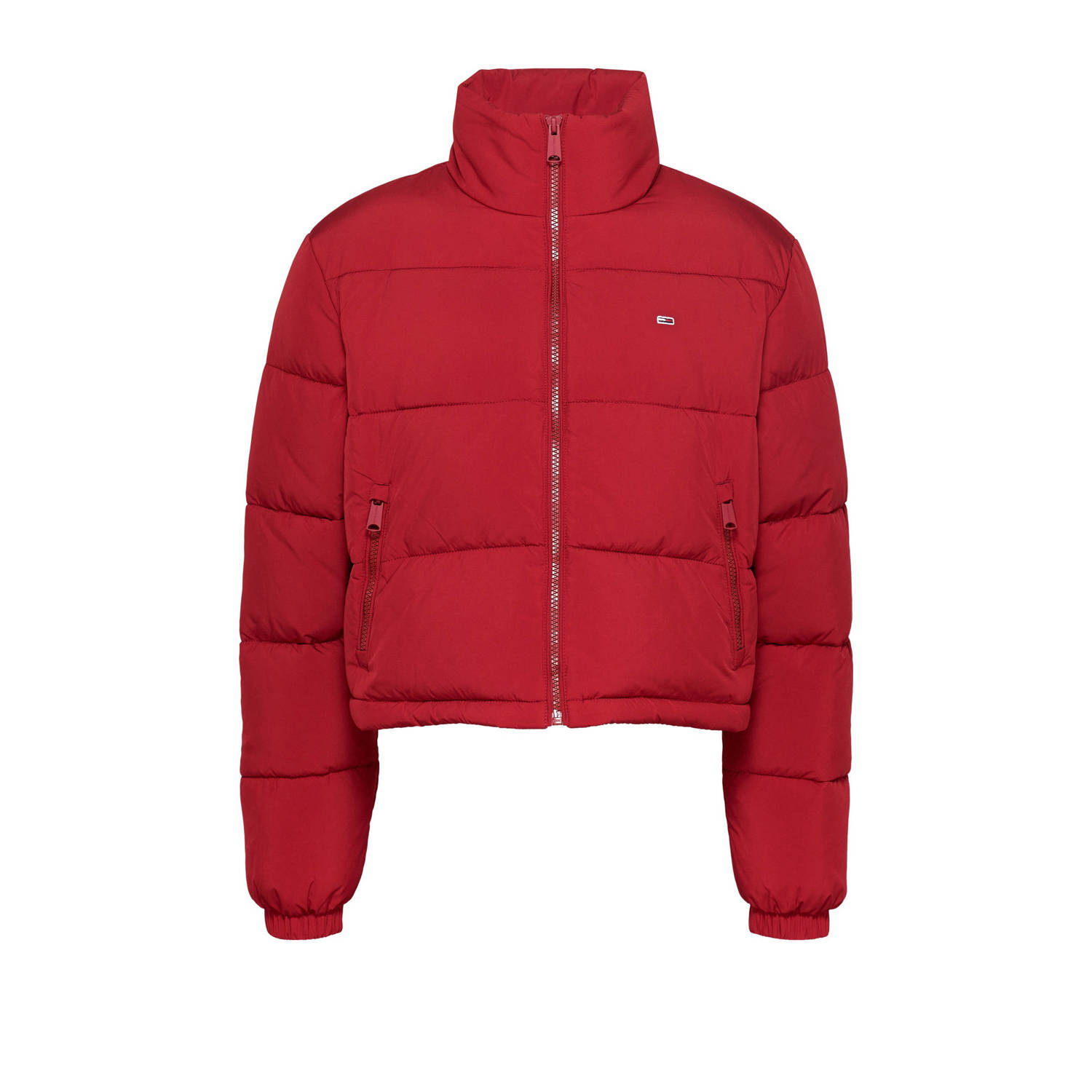 Tommy Jeans gewatteerde winterjas rood