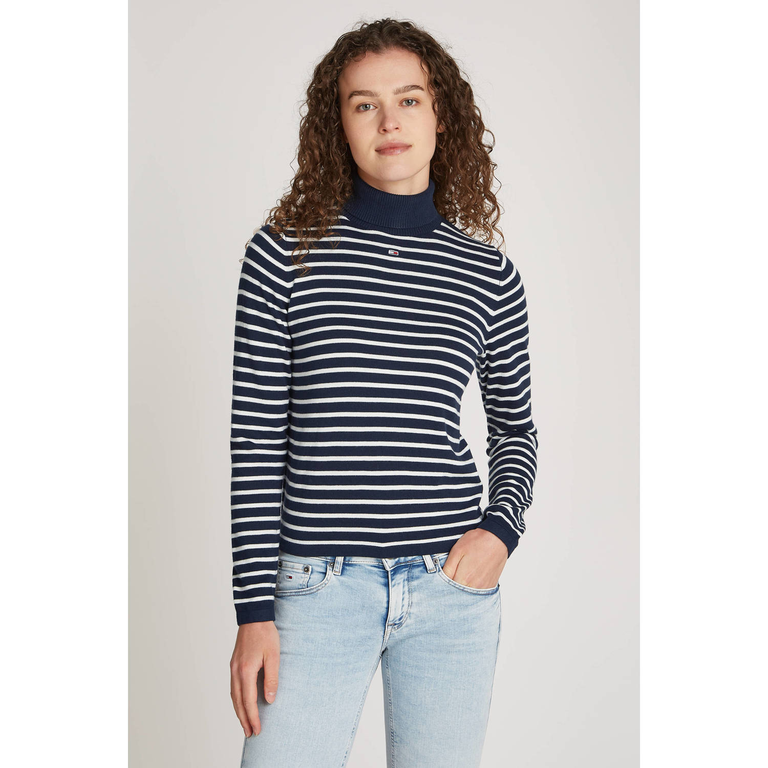 Tommy Jeans gestreepte top donkerblauw wit