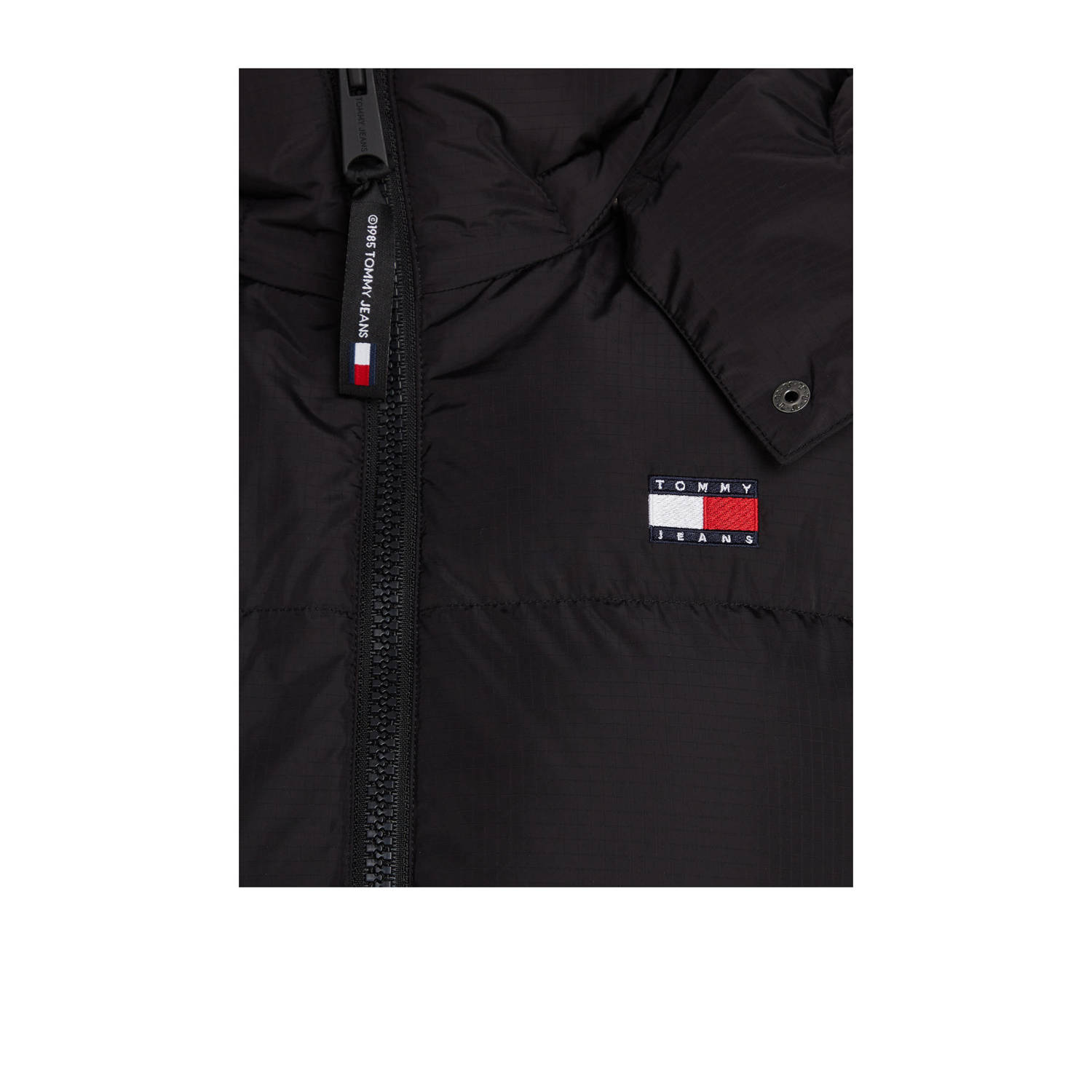 Tommy Jeans gewatteerde winterjas zwart