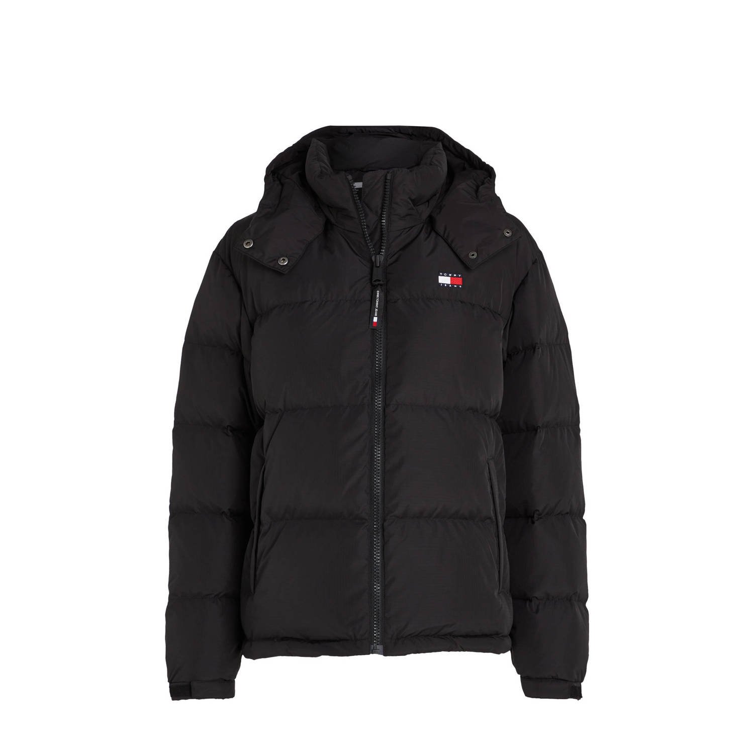 Tommy Hilfiger Zwarte jas met afneembare capuchon Black Dames