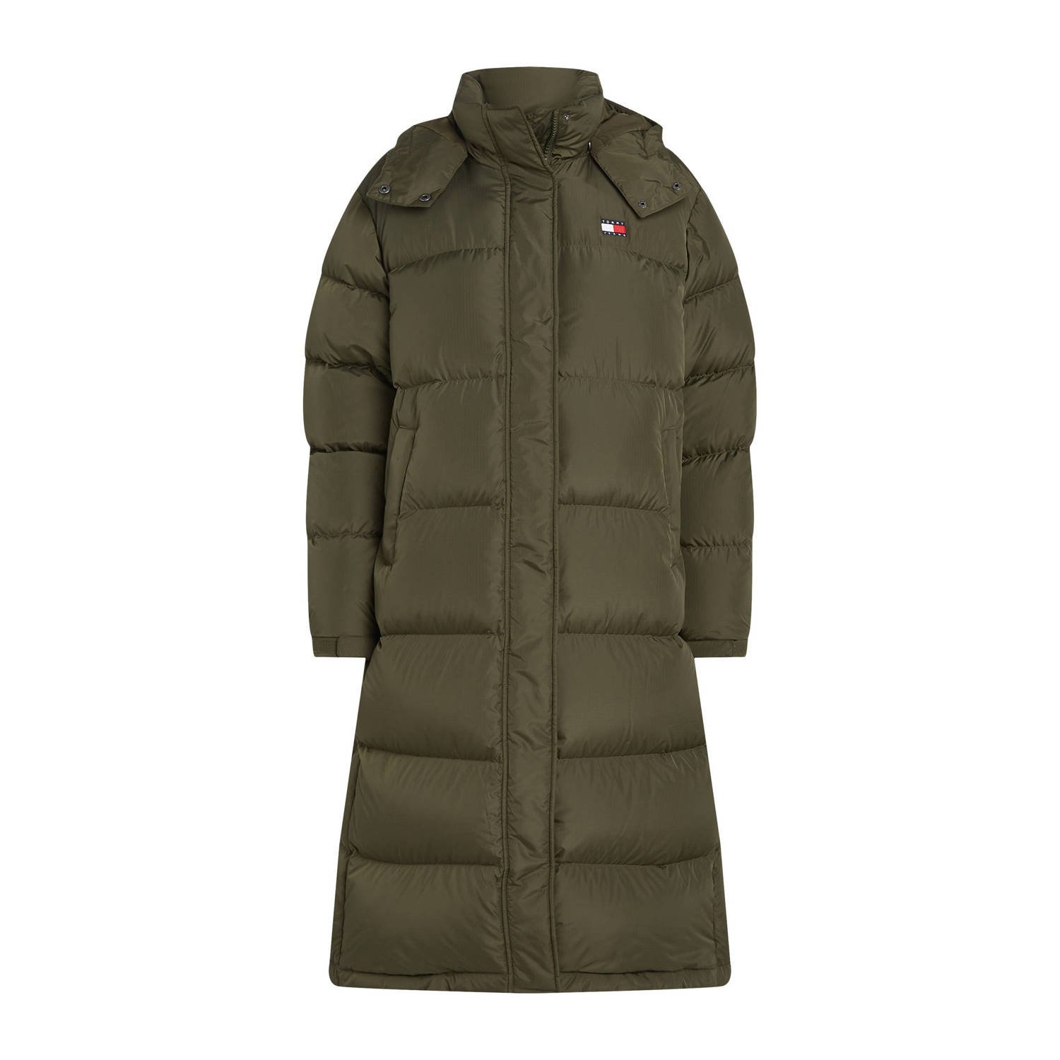 Tommy Jeans Groene Lange Pufferjas voor Vrouwen Green Dames