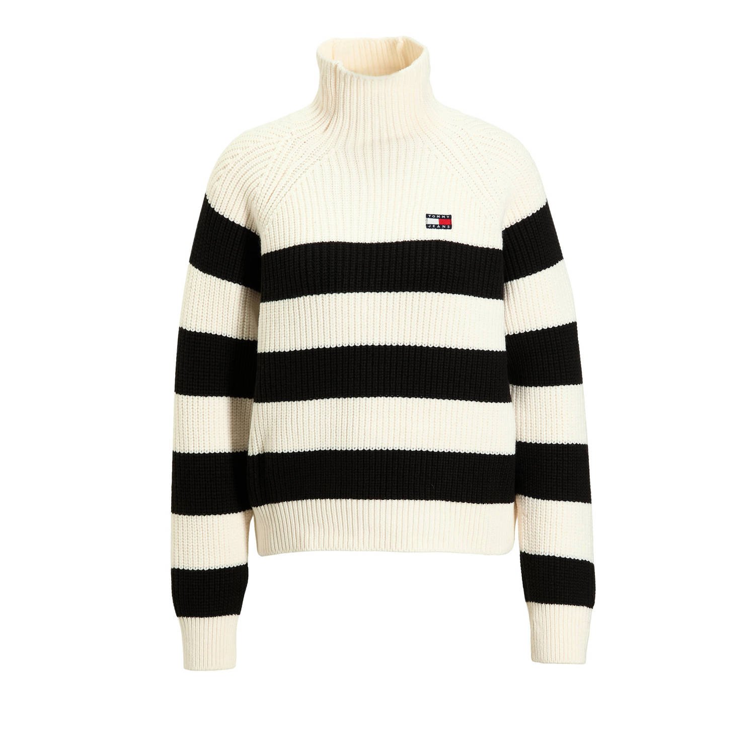 TOMMY JEANS Gebreide trui TJW STRIPE MOCKNCK BADGE SWEATER