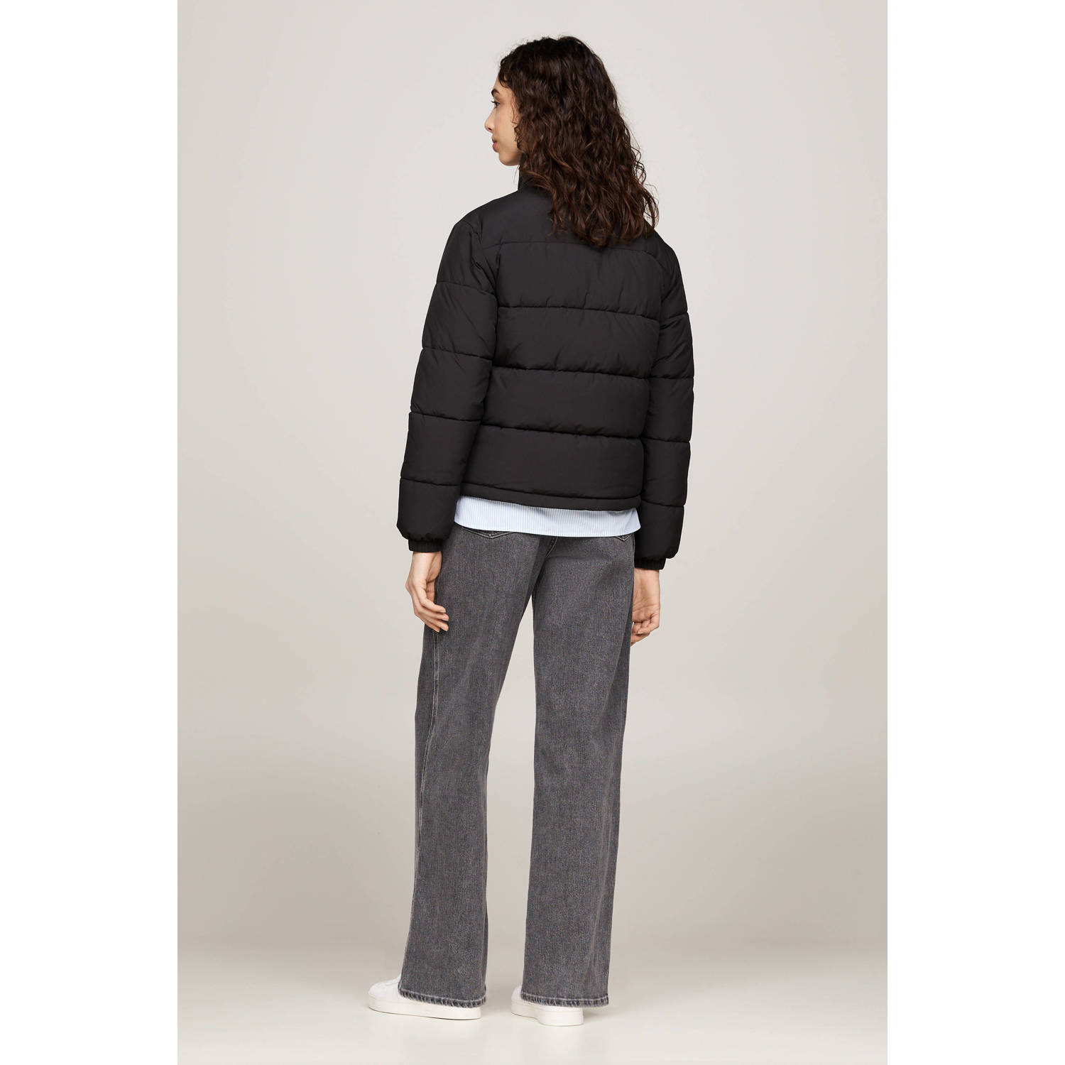 Tommy Jeans gewatteerde winterjas zwart