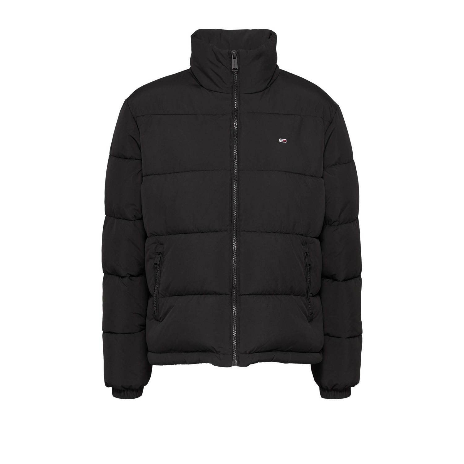Tommy Jeans Essentiële geborduurde logo gewatteerde jas Black Dames