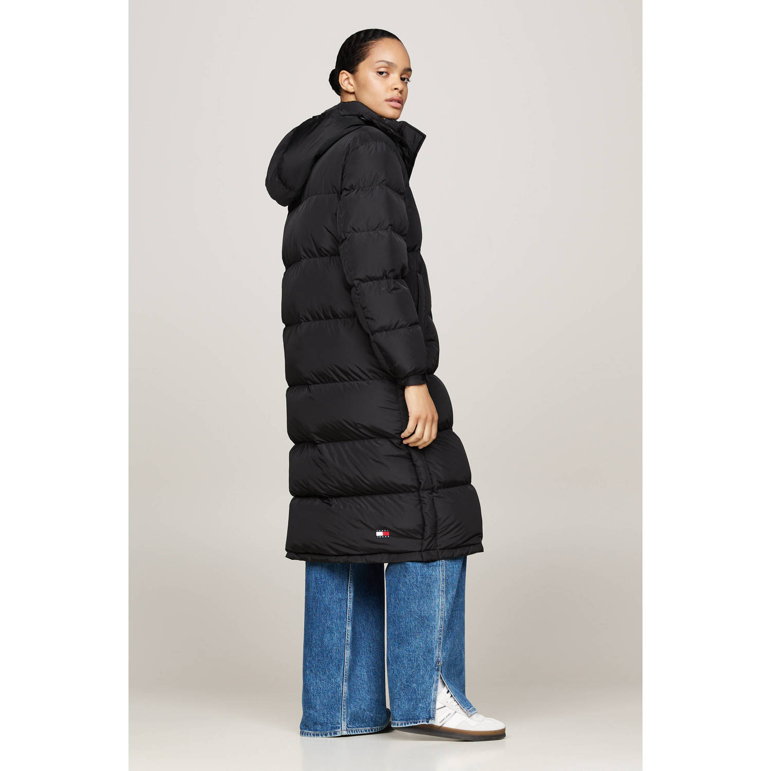 Tommy Jeans gewatteerde winterjas zwart