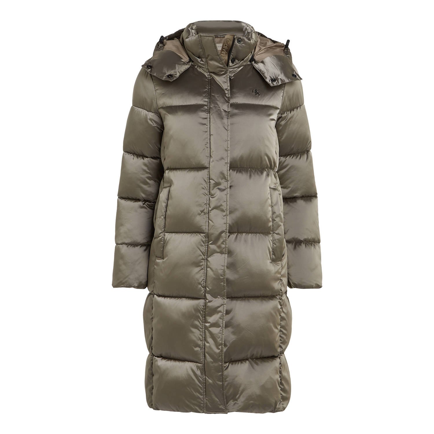 CALVIN KLEIN Dames Jassen Monologo Nd Shiny Long Puffer Groen