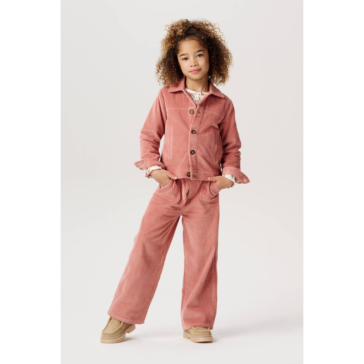 Noppies kids corduroy relaxed broek roze