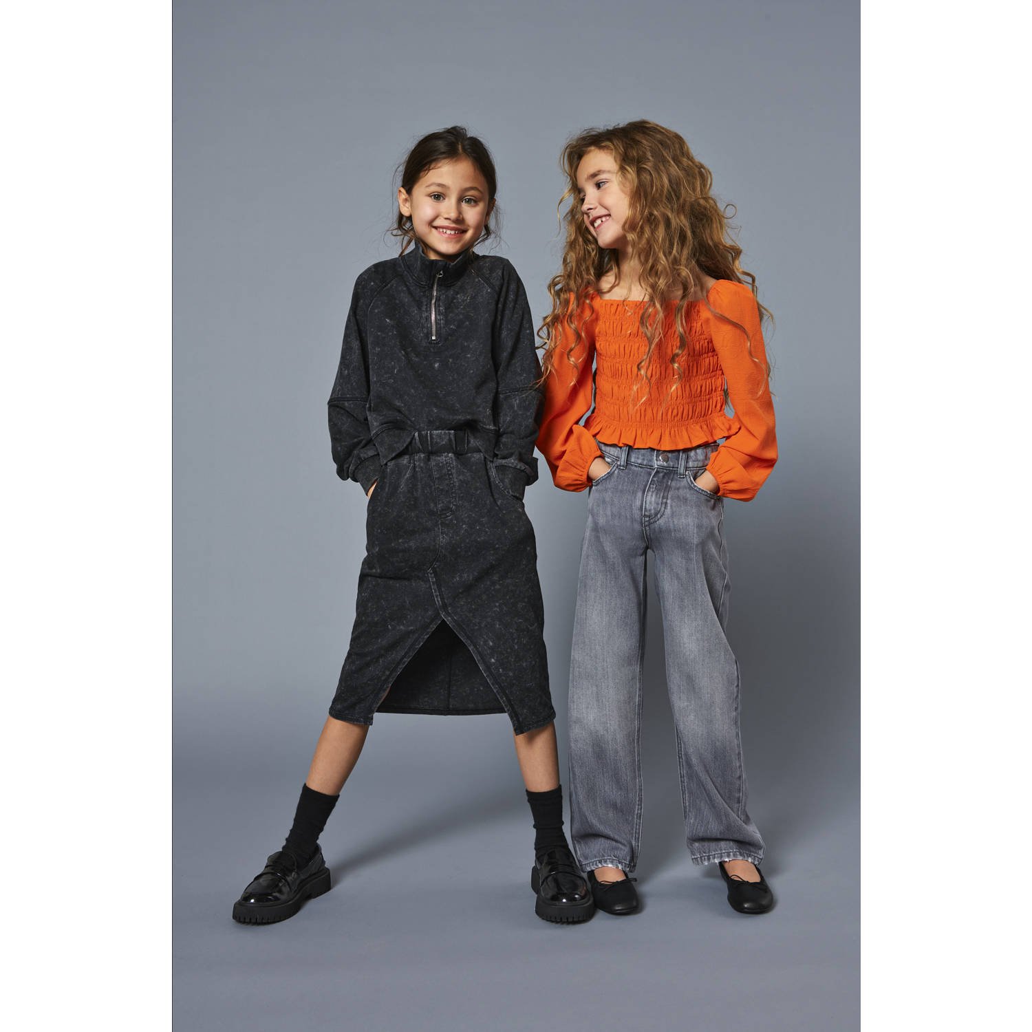 ONLY KIDS GIRL midi rok zwart