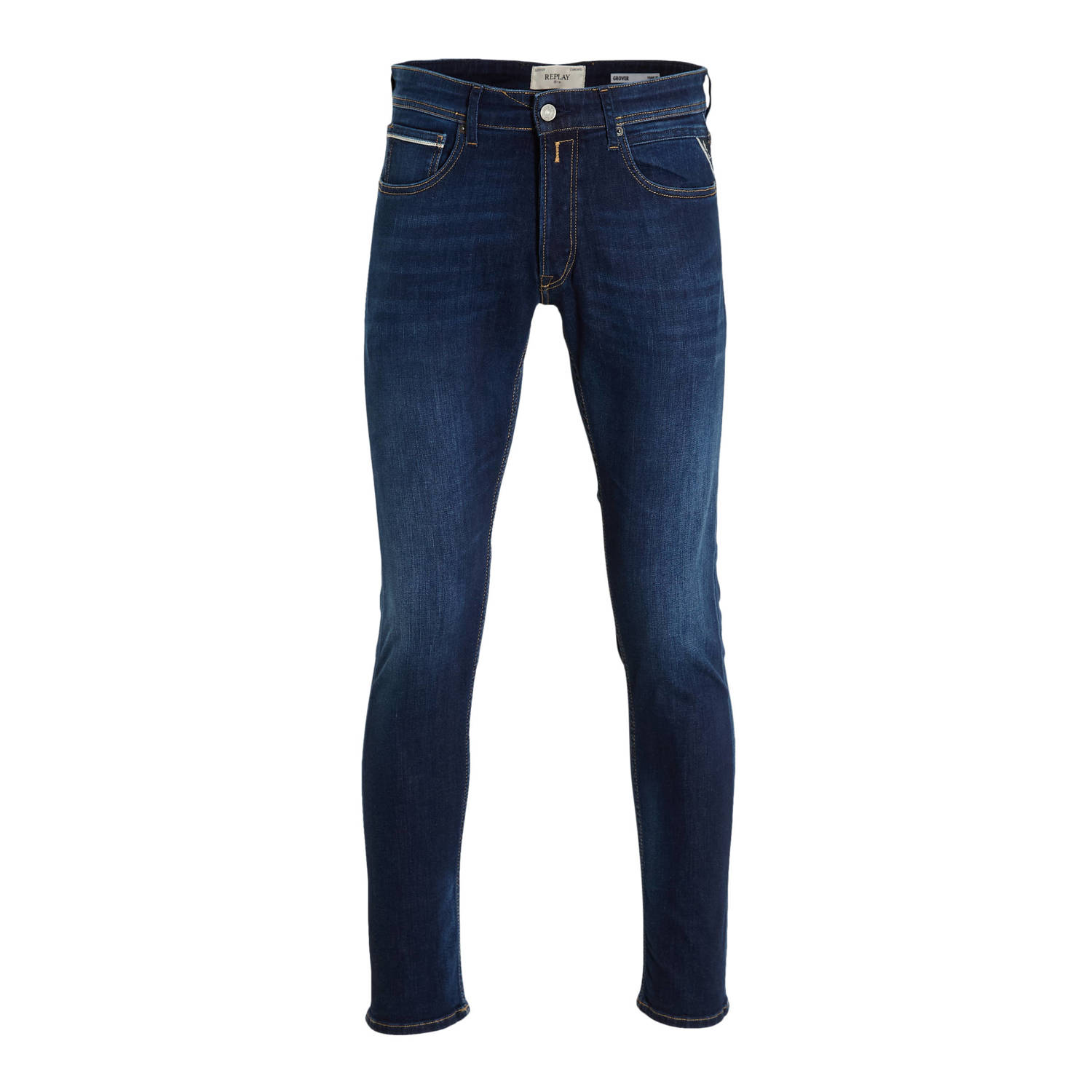 REPLAY straight leg fit jeans GROVER donkerblauw