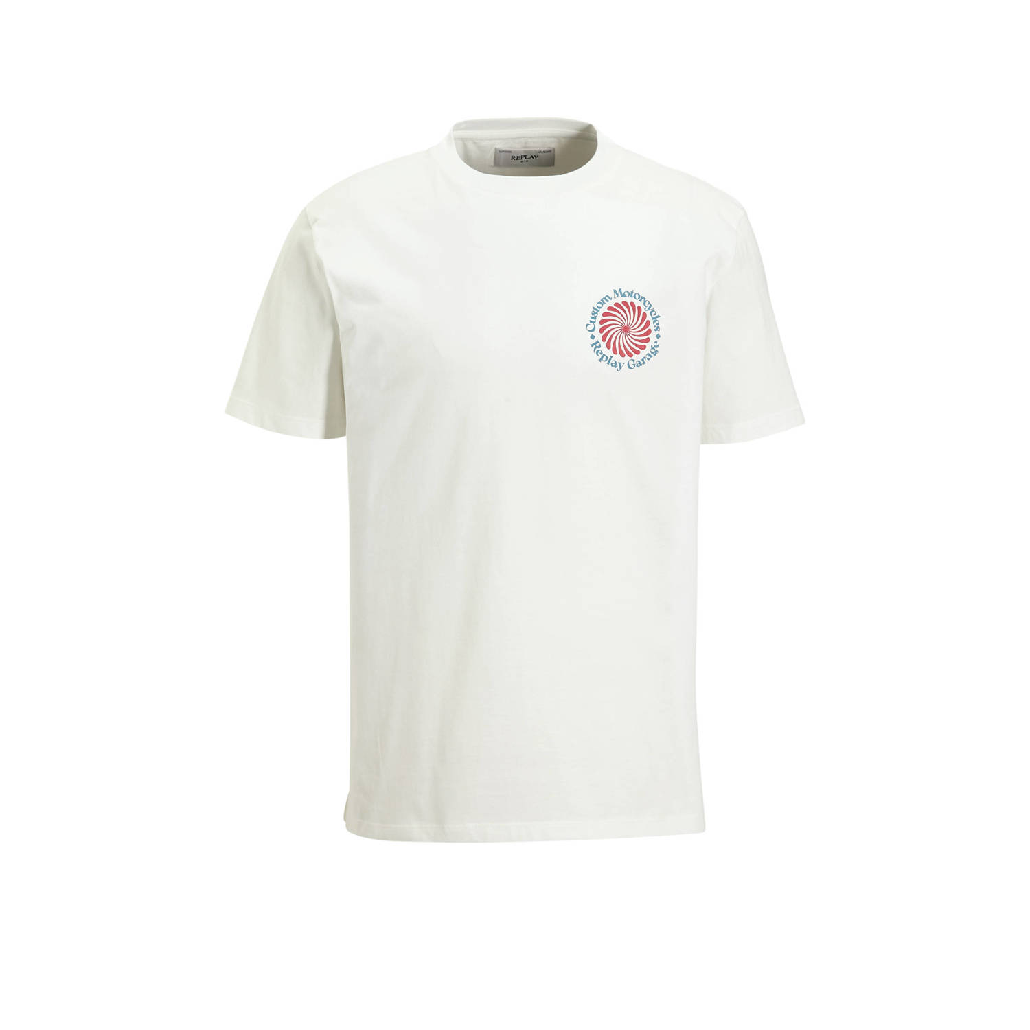 Replay T-shirt Korte Mouw Op maat gemaakt Moto Back grafisch T-shirt