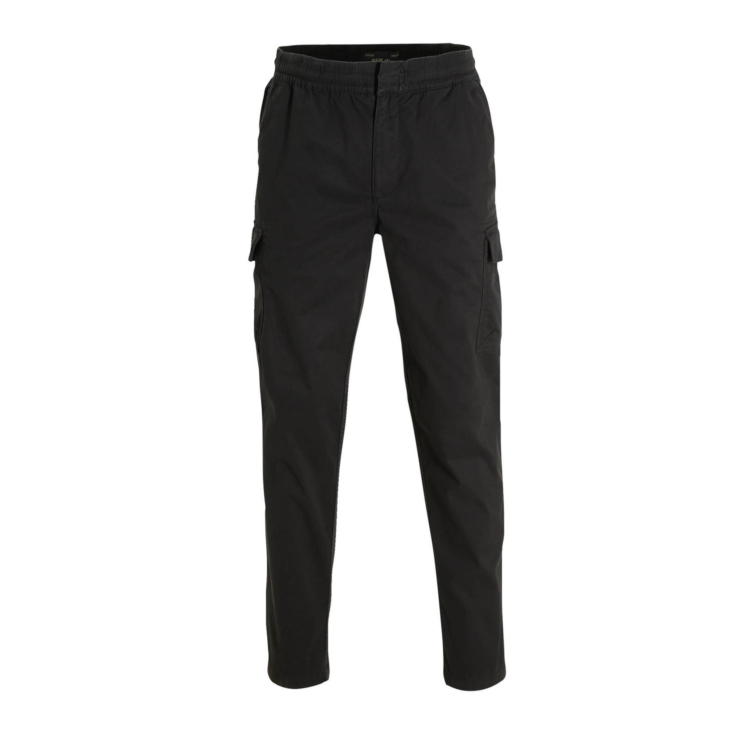 REPLAY regular fit cargo broek zwart