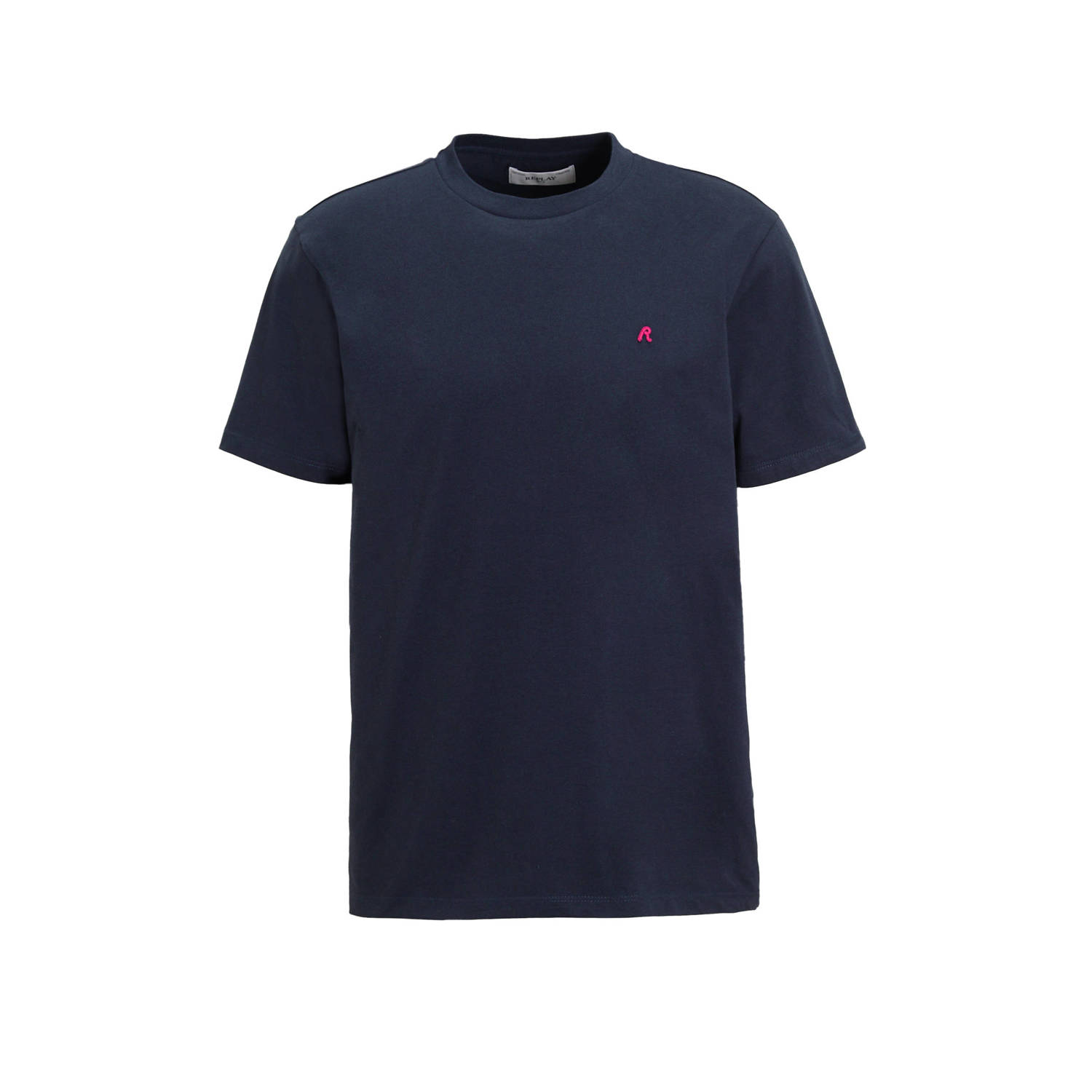 REPLAY T-shirt met logo donkerblauw