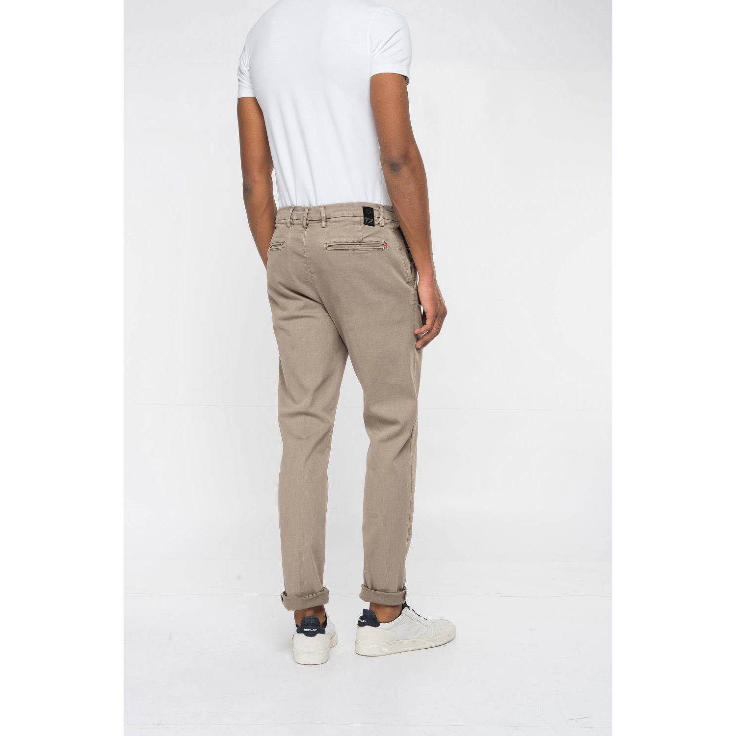 REPLAY regular fit chino BENNI zand