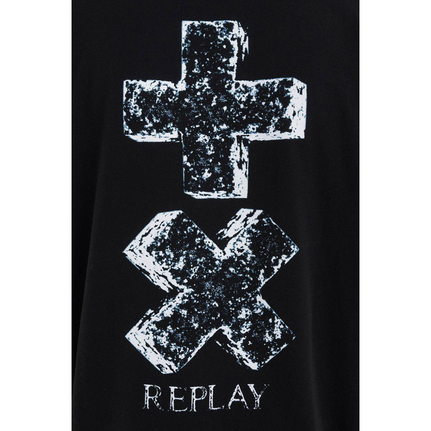 Replay T-shirt Korte Mouw Grafisch T-shirt met logo op de achterkant