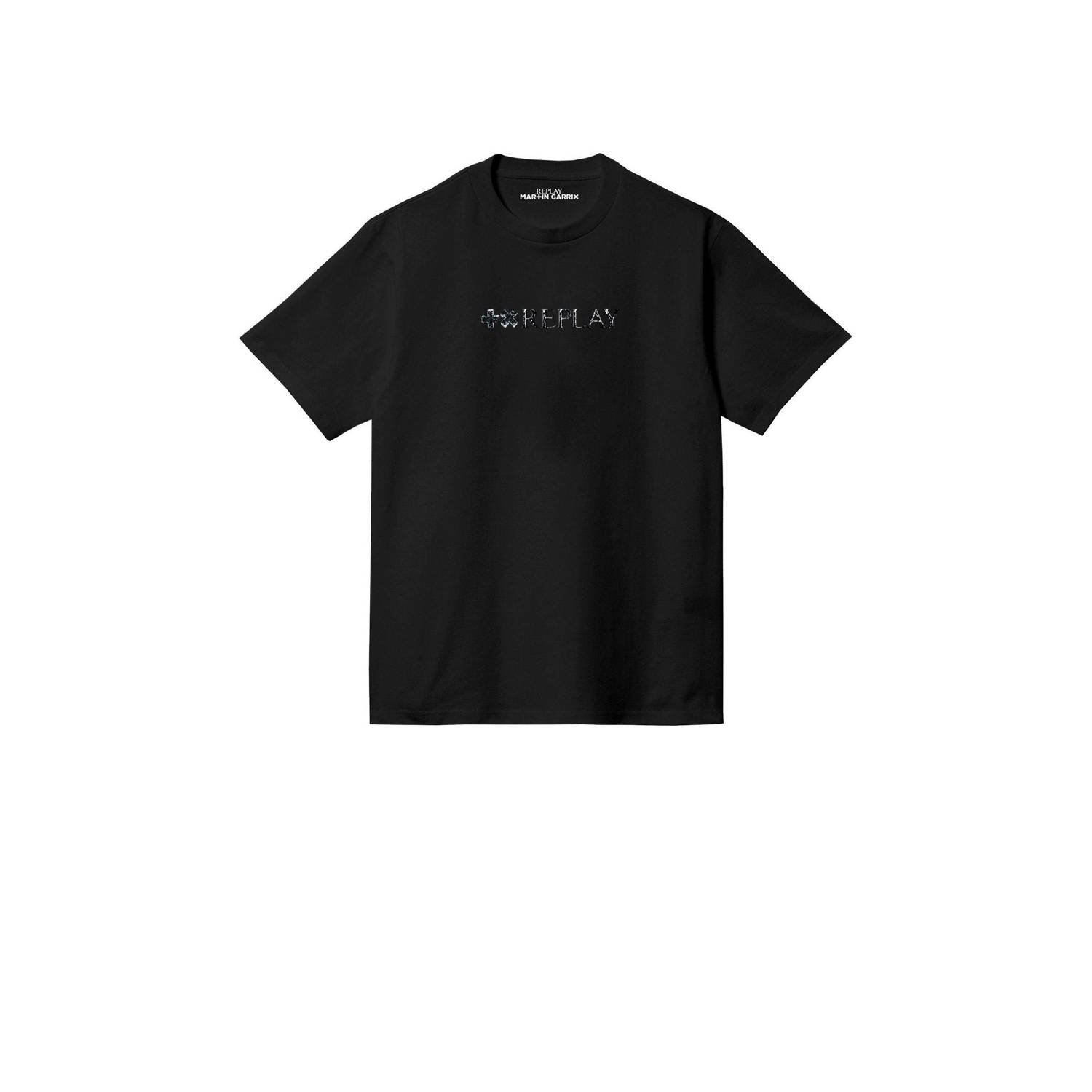REPLAY x Martin Garrix T-shirt met backprint zwart