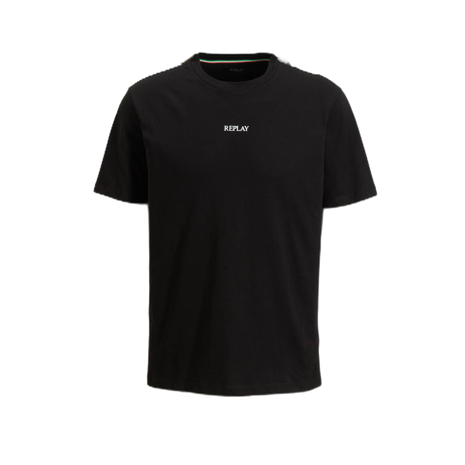 REPLAY T-shirt met logo zwart