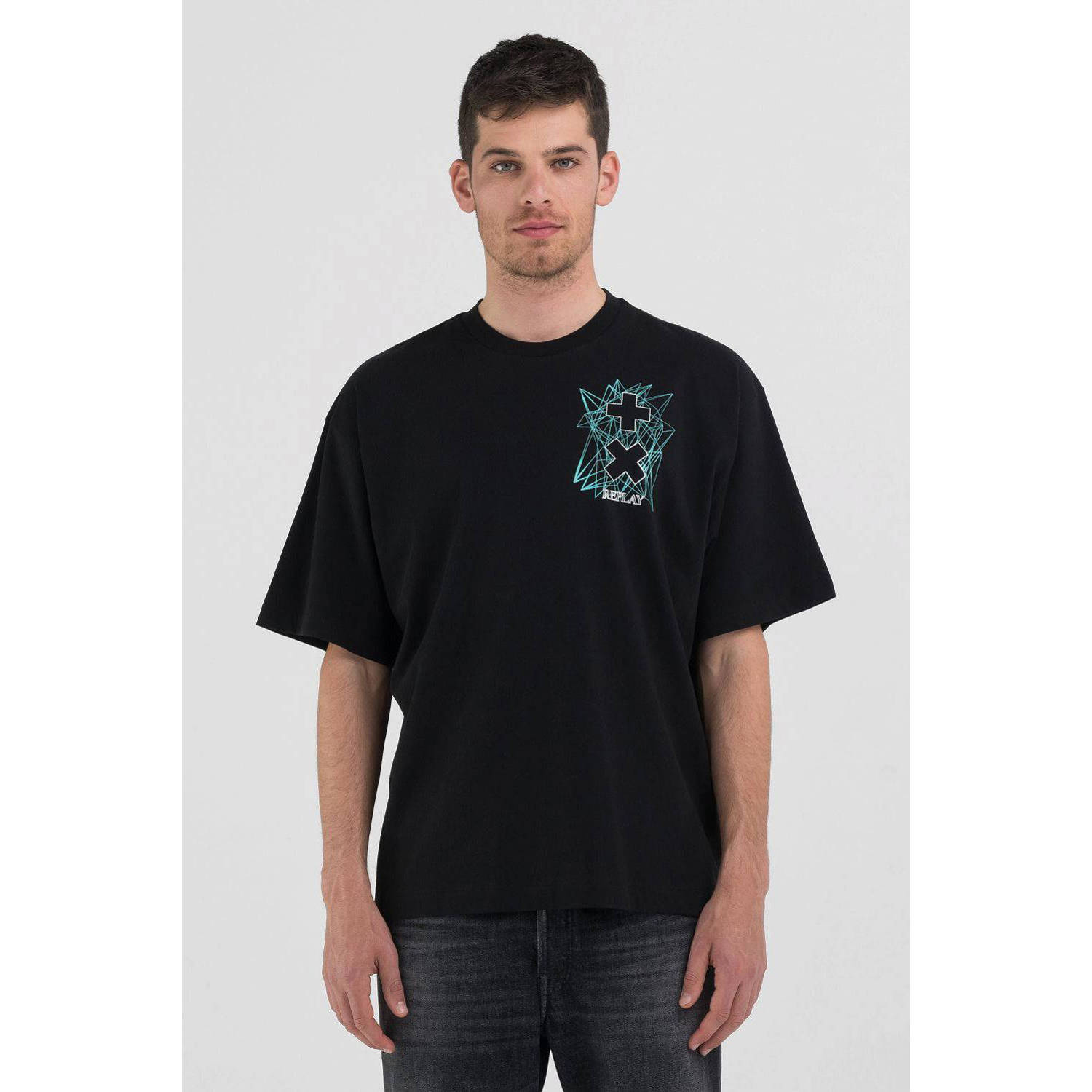 REPLAY x Martin Garrix T-shirt met backprint zwart