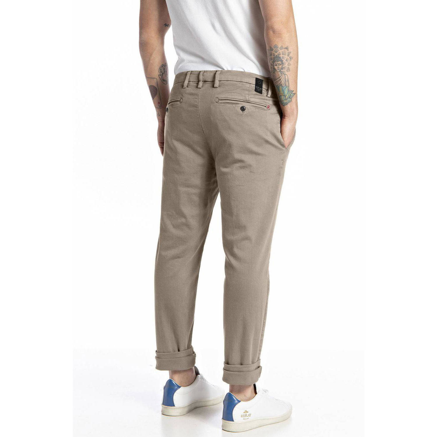 REPLAY slim fit chino ZEUMAR zand