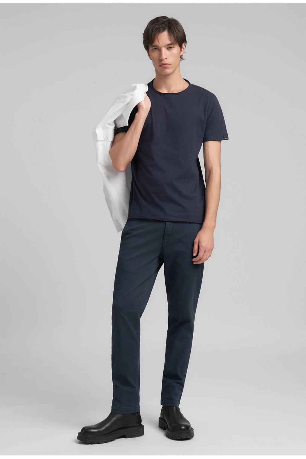 REPLAY regular fit chino BENNI donkerblauw