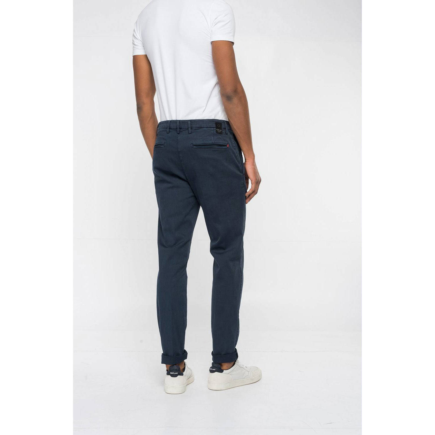 REPLAY regular fit chino BENNI donkerblauw