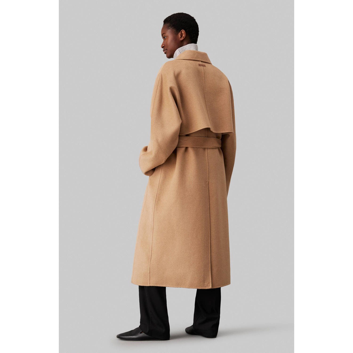 Calvin Klein jas met wol camel