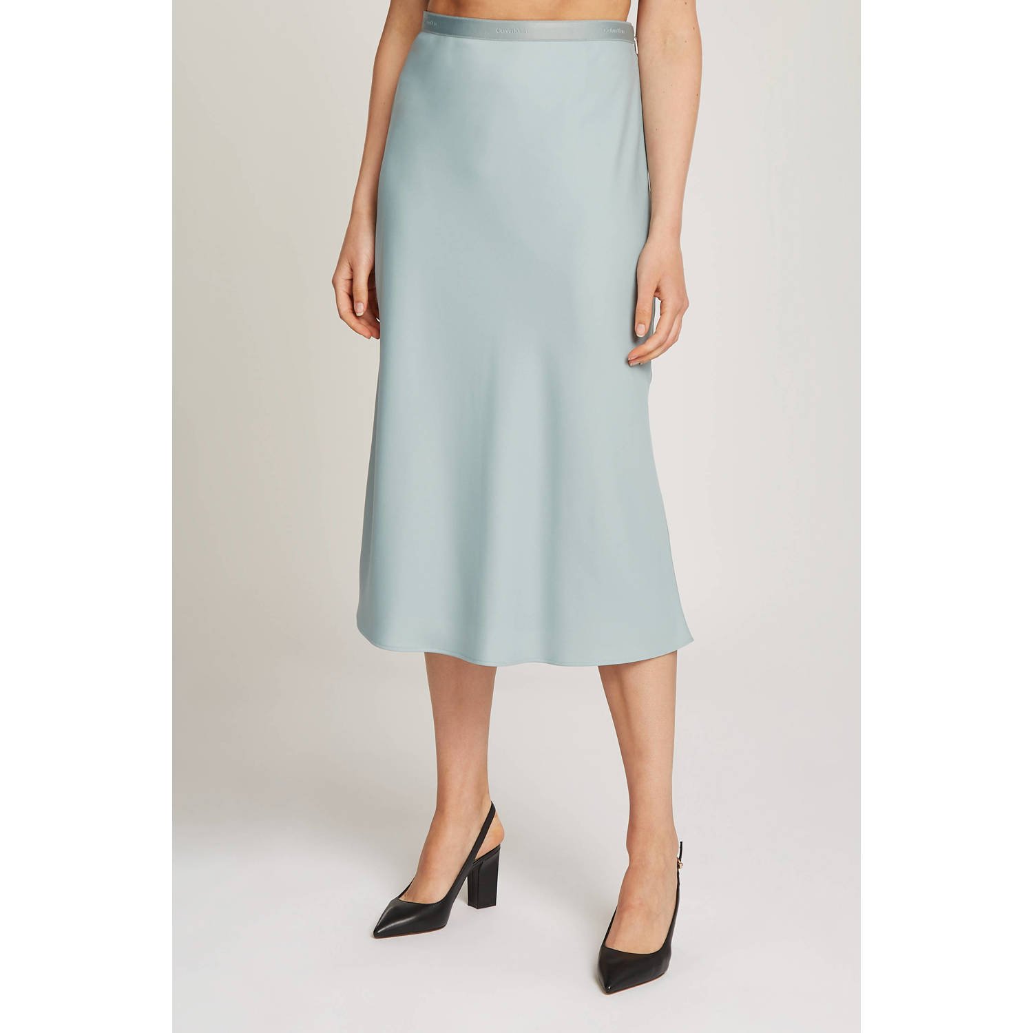 Calvin Klein midi rok lichtblauw