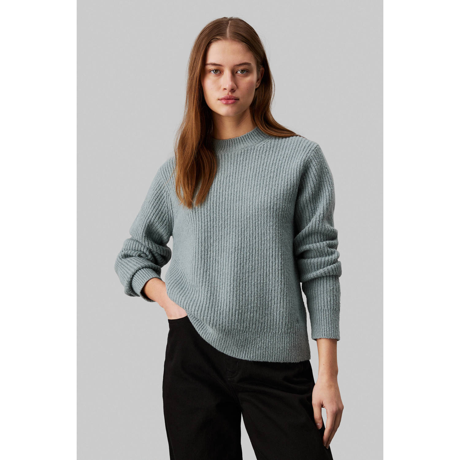 Calvin Klein gebreide trui grijsblauw