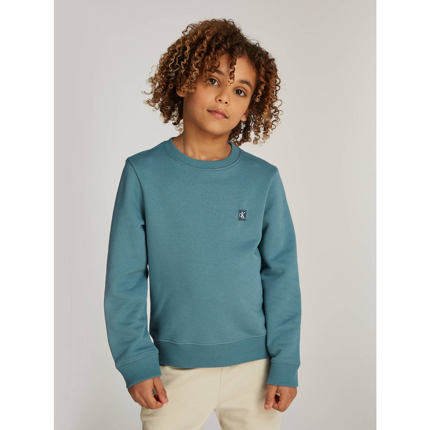 Calvin Klein sweater met logo zeeblauw