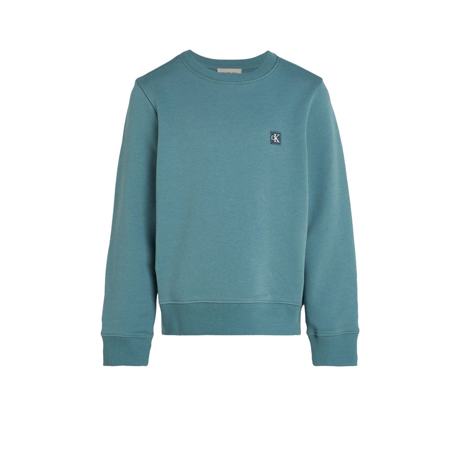 Calvin Klein sweater met logo zeeblauw Logo 164 | Sweater van