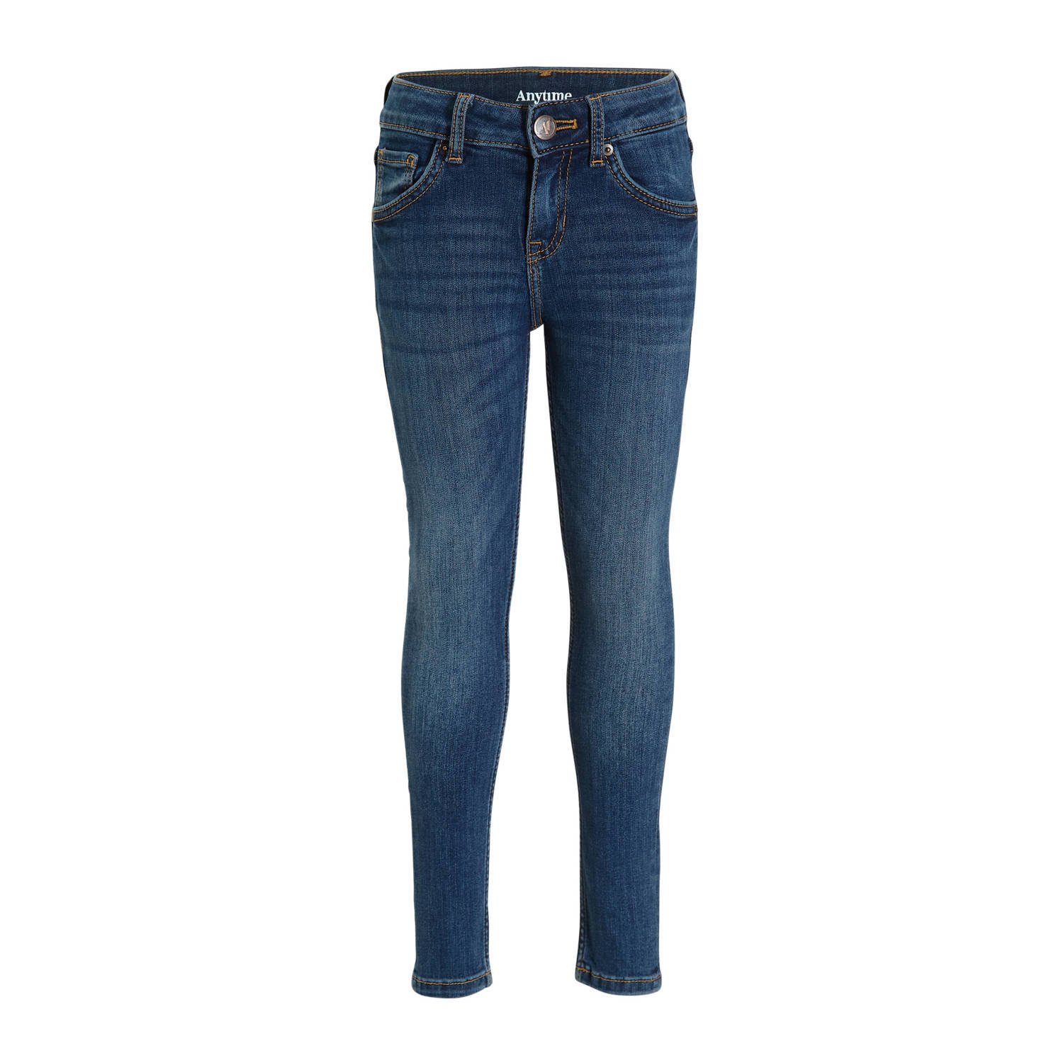 Anytime skinny jeans blauw zwarte denim