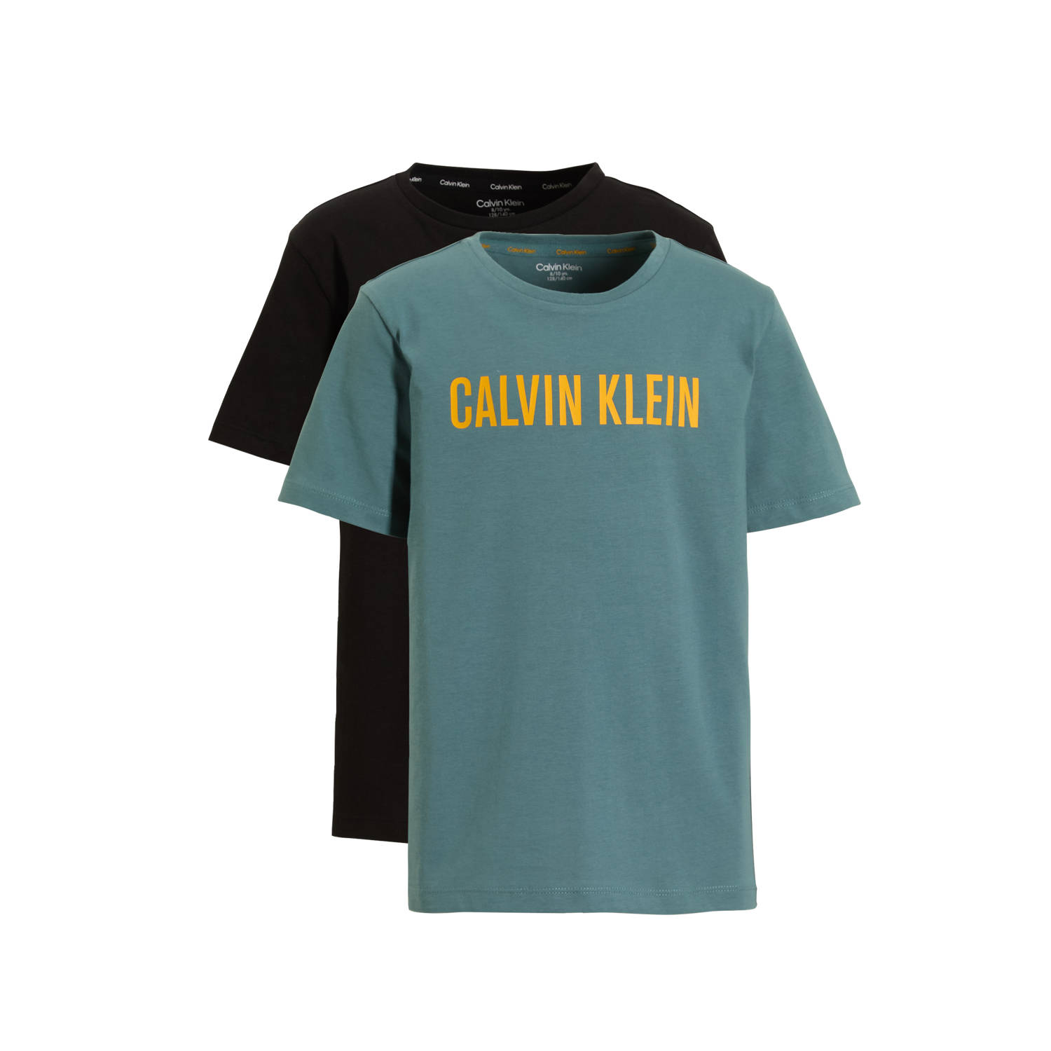 Calvin Klein pyjama top (set van 2) groenblauw zwart
