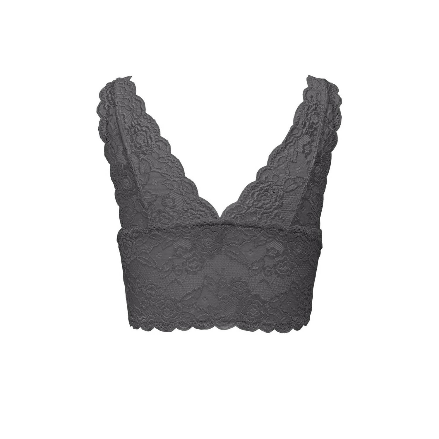 ONLY voorgevormde bralette ONLCHLOE donkergrijs