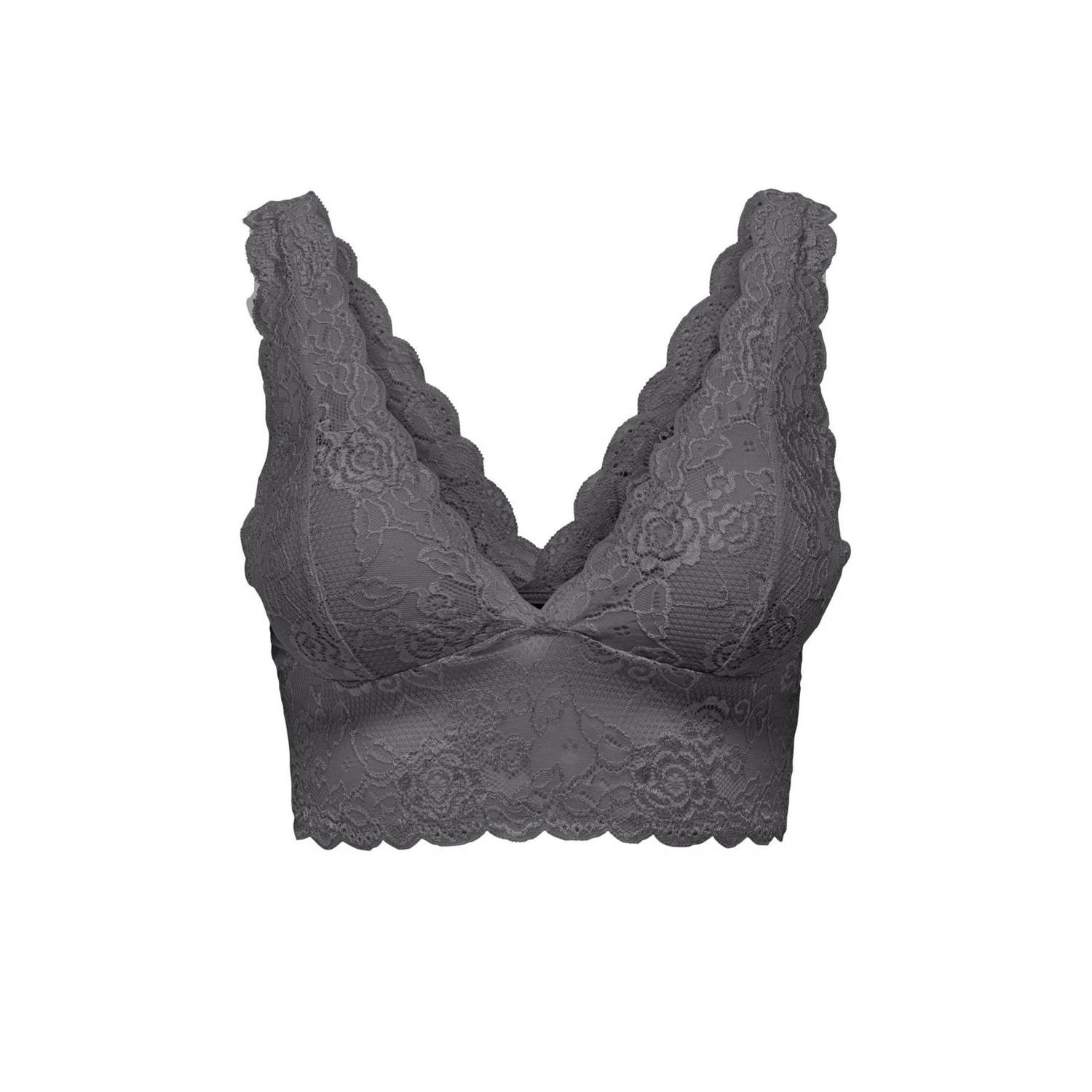 ONLY voorgevormde bralette ONLCHLOE donkergrijs