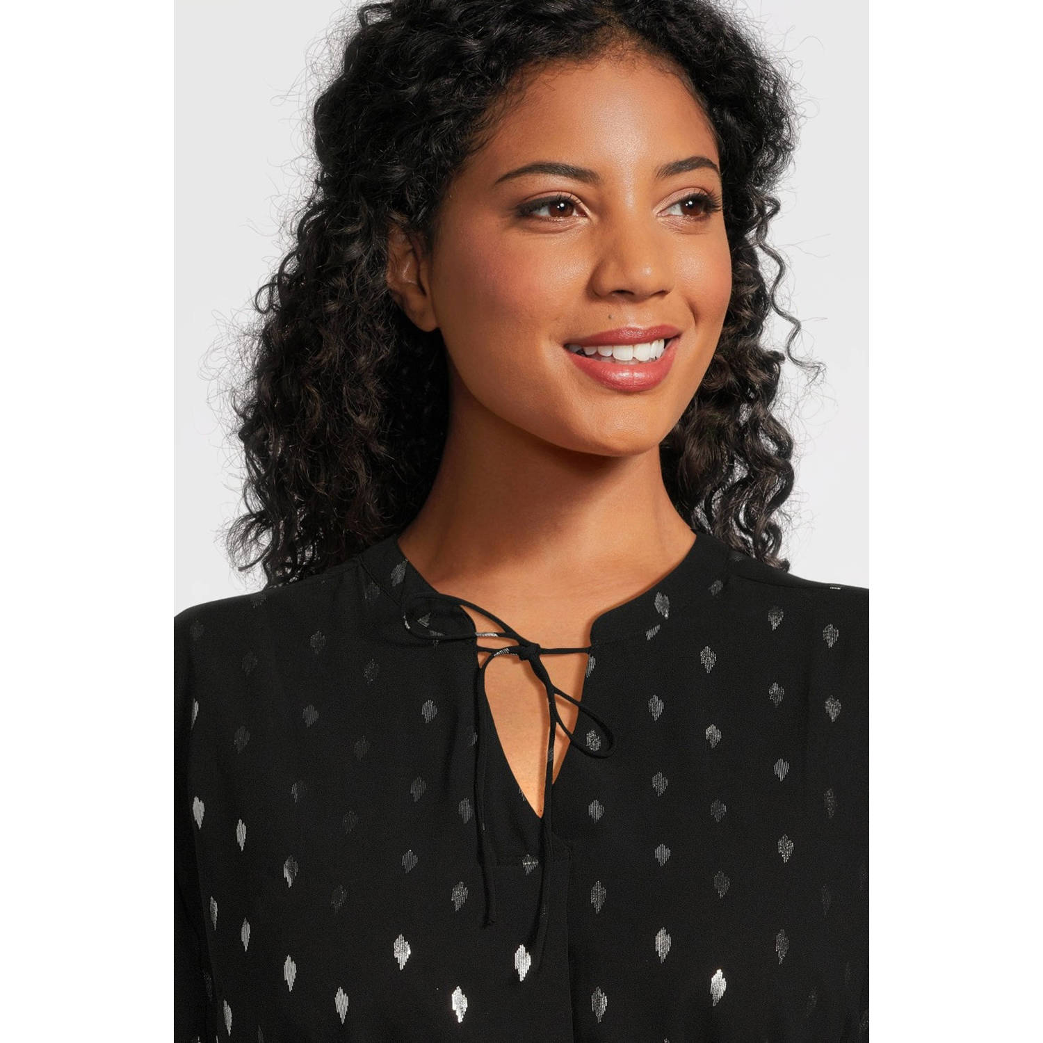 GREAT LOOKS tuniekjurk met zilveren all over foil print