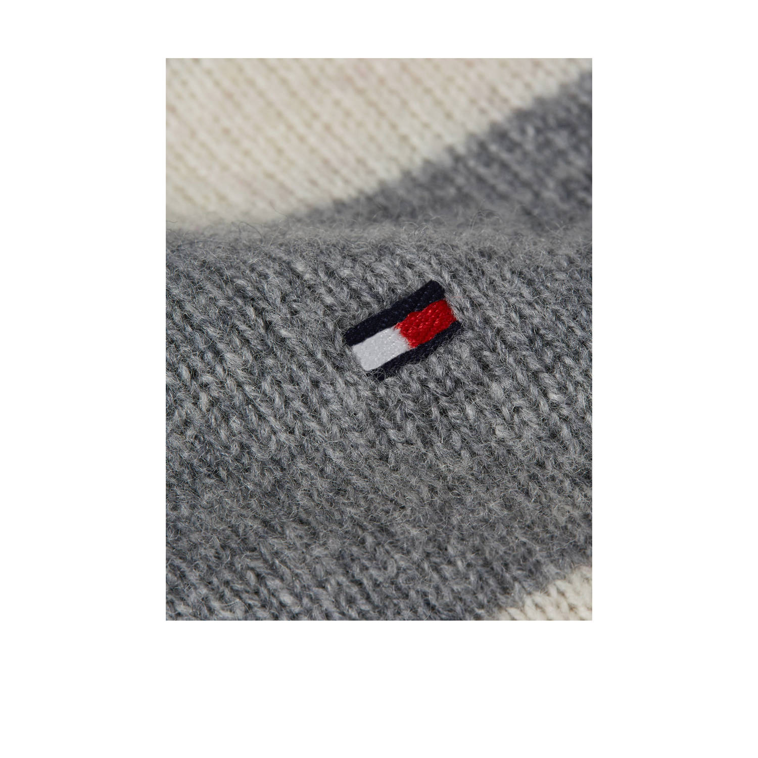 Tommy Hilfiger gestreepte wollen top grijs creme