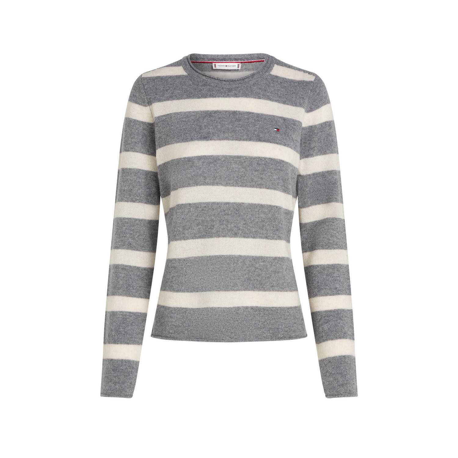 Tommy Hilfiger Gebreide trui SOFT WOOL C-NK SWEATER met logoborduring van 100% wol