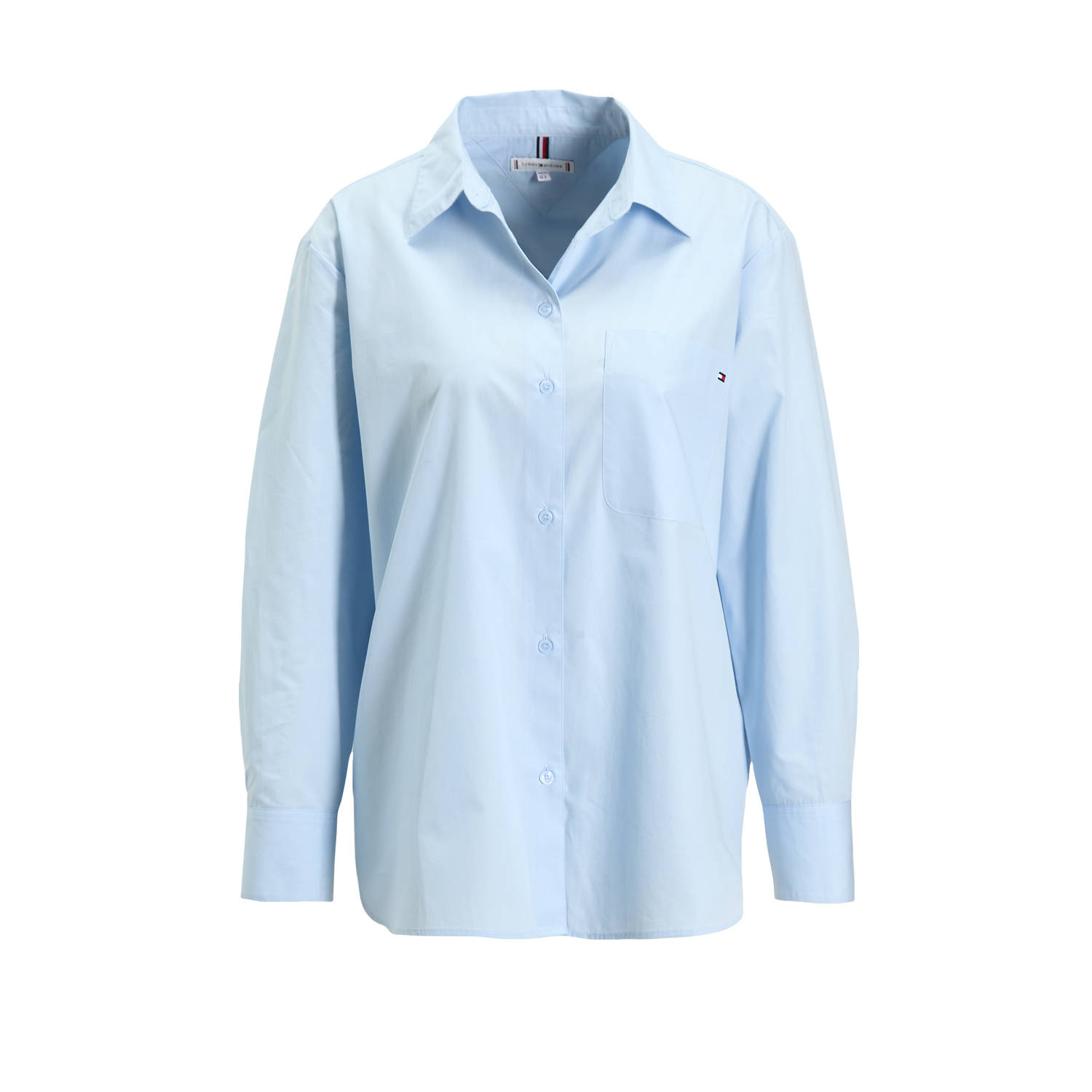 Tommy Hilfiger Overhemdblouse SOLID COTTON EASY FIT SHIRT
