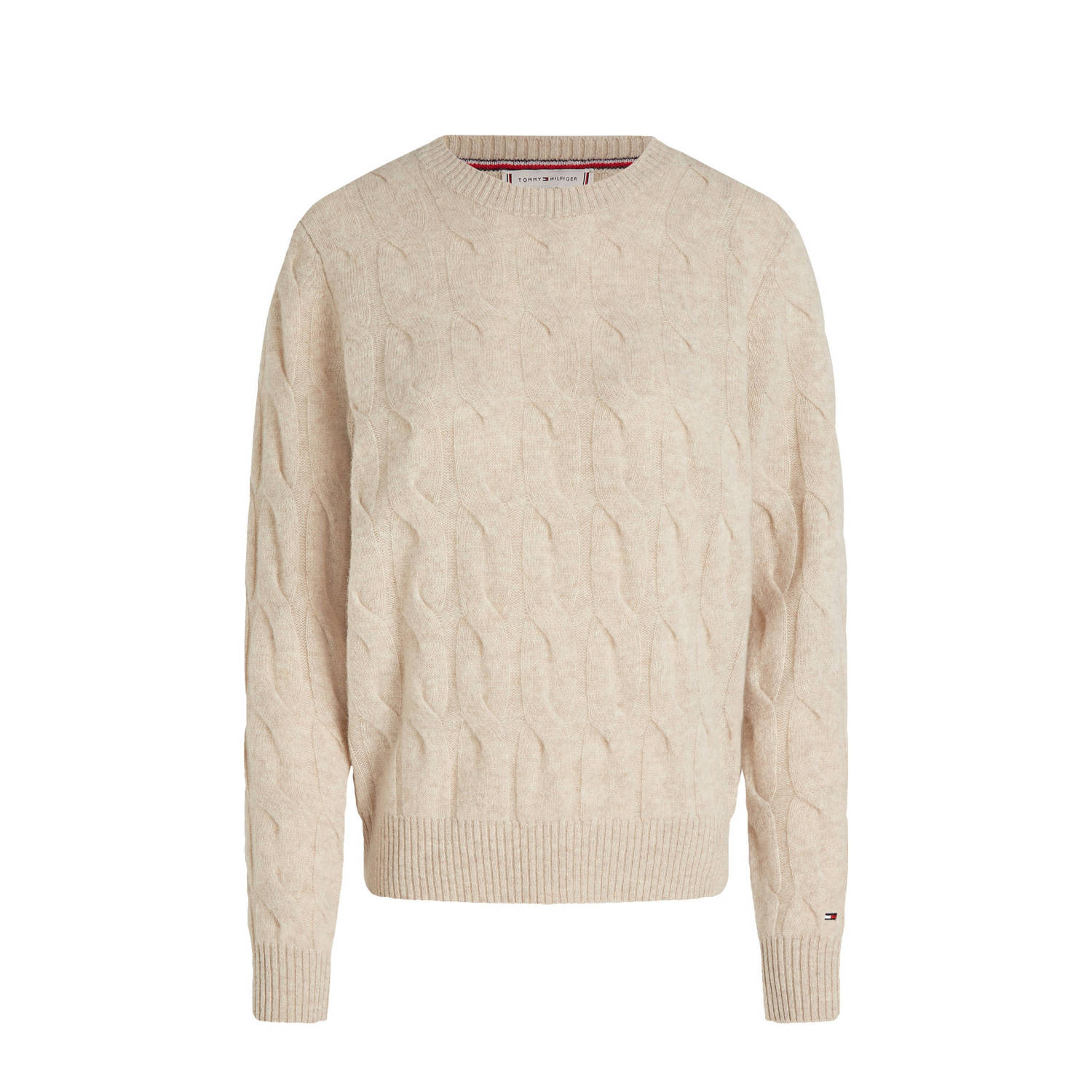 Tommy Hilfiger wollen gebreide trui beige