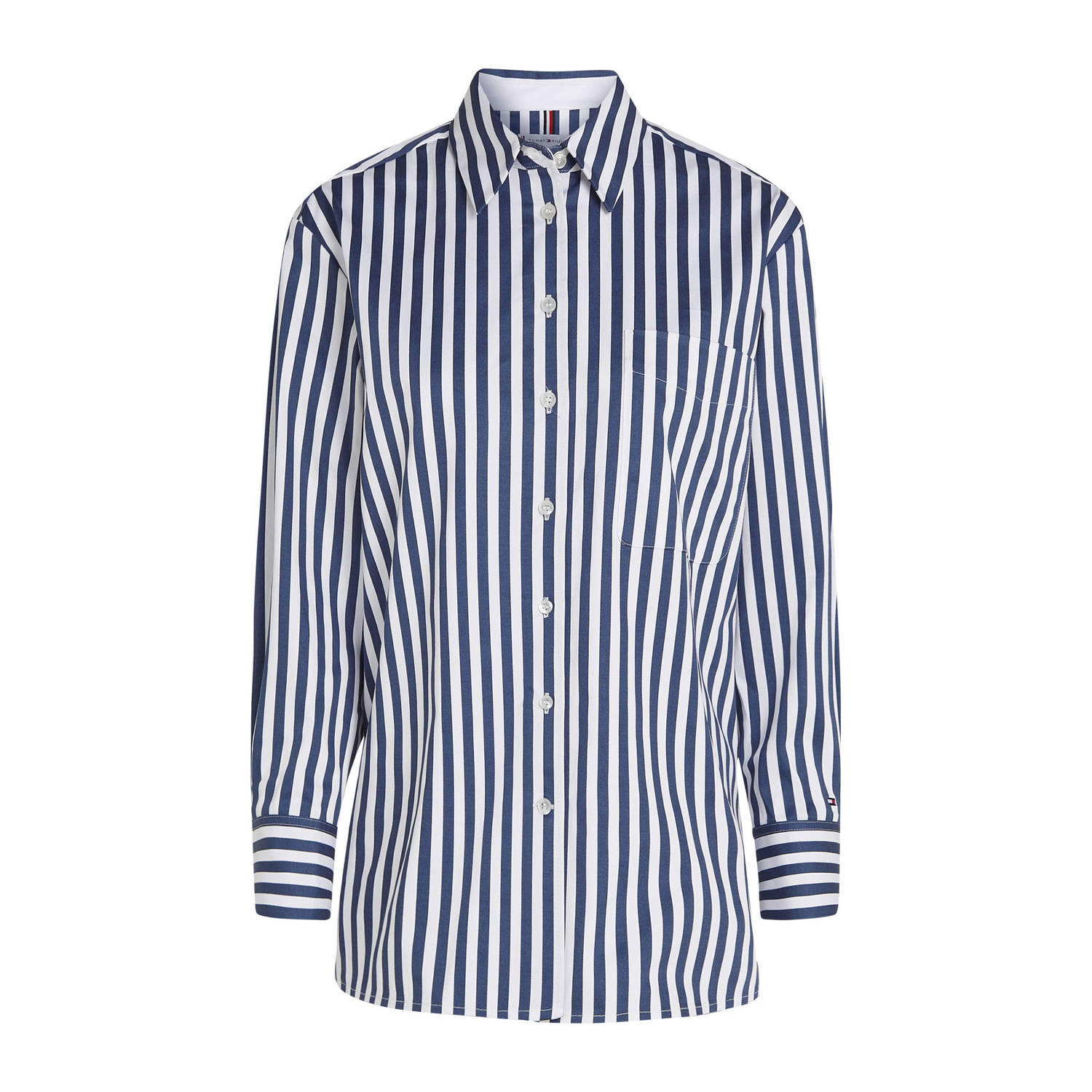 Tommy Hilfiger gestreepte blouse donkerblauw wit