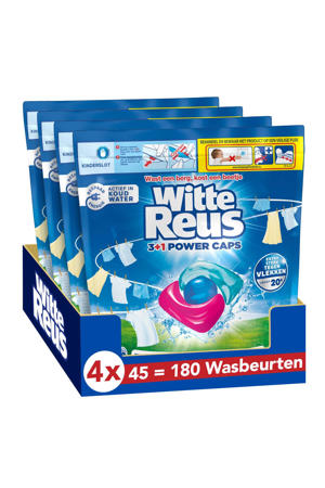 Witte Reus 3+1 Power Caps - voordeelverpakking -  4 x 45 wasbeurten - 180 wasbeurten