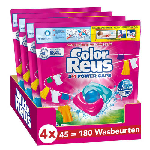 Witte Reus Color Reus 3+1 Power Caps - voordeelverpakking -4 x 45 wasbeurten - 180 wasbeurten afbeelding