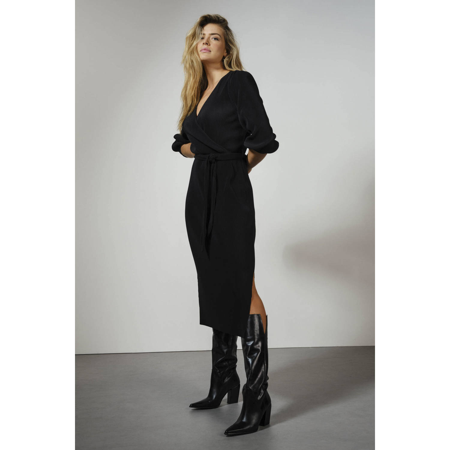 Tramontana Plisse Jurk K02-13-501 Black Dames