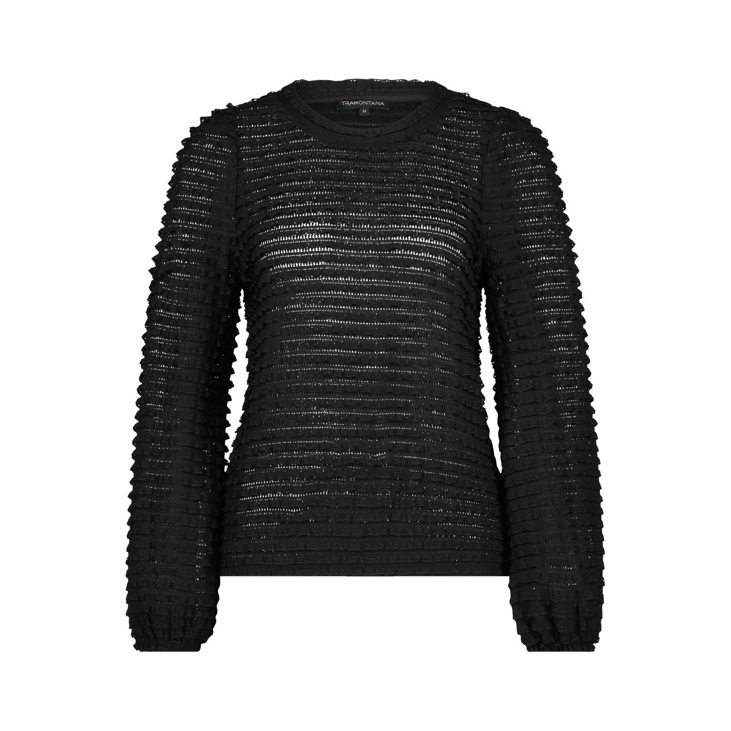 Tramontana top met ruches zwart