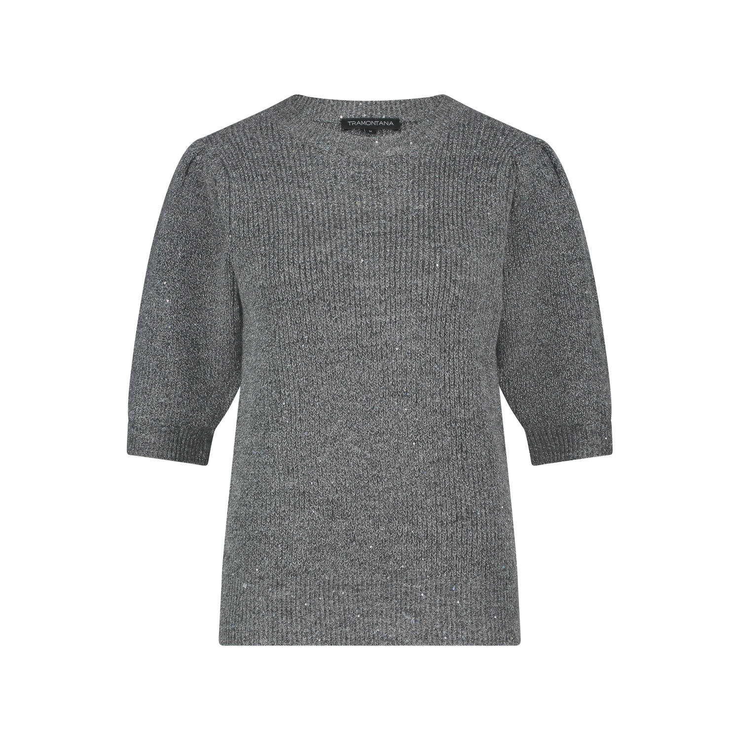 Tramontana Paillet Korte Mouw Jumper Gray Dames