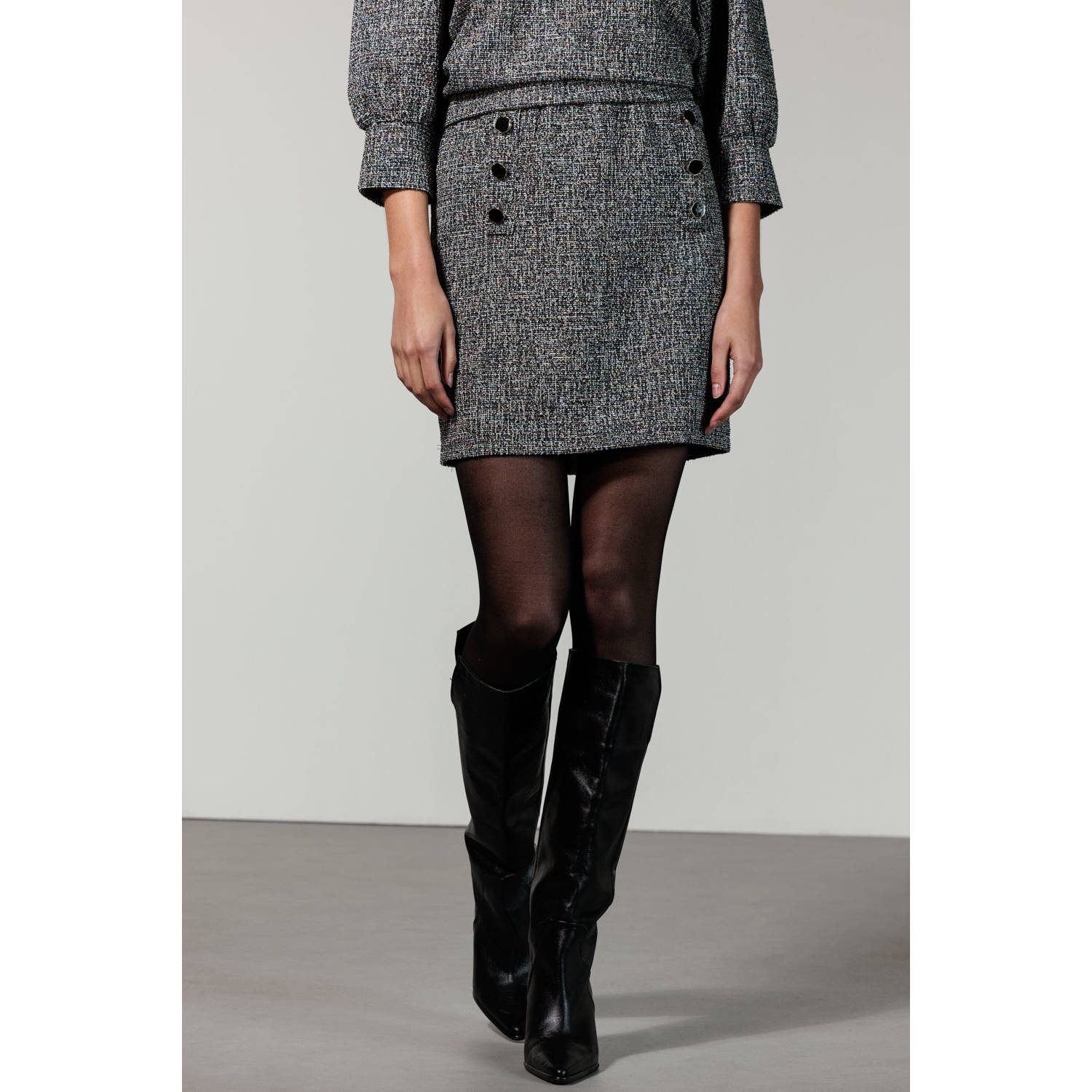 Tramontana tweed rok zwart
