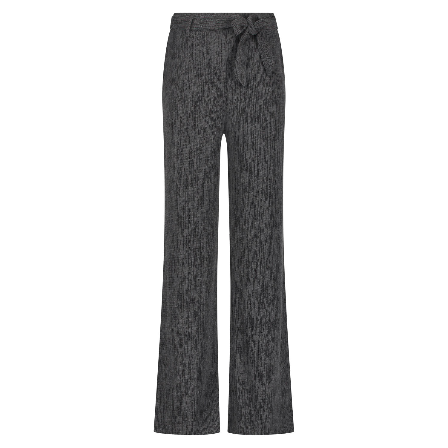 Tramontana high waist wide leg broek met textuur antraciet