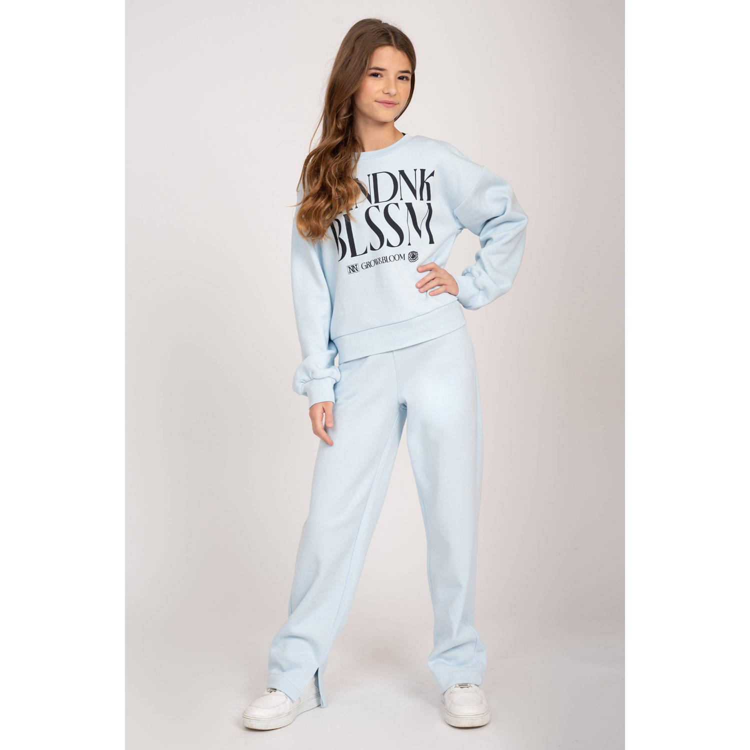 NIK&NIK joggingbroek Phoenix zachtblauw Meisjes Sweat Effen 128