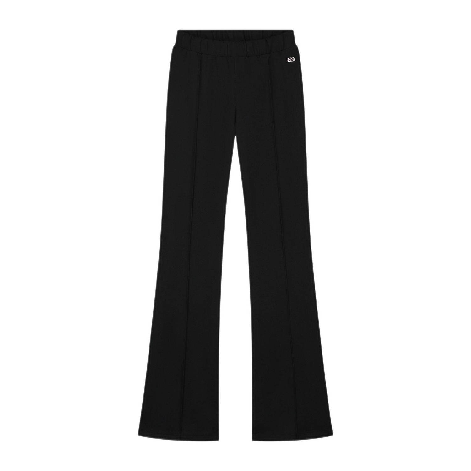 NIK&NIK flared broek Vonda zwart Meisjes Polyester Effen 128