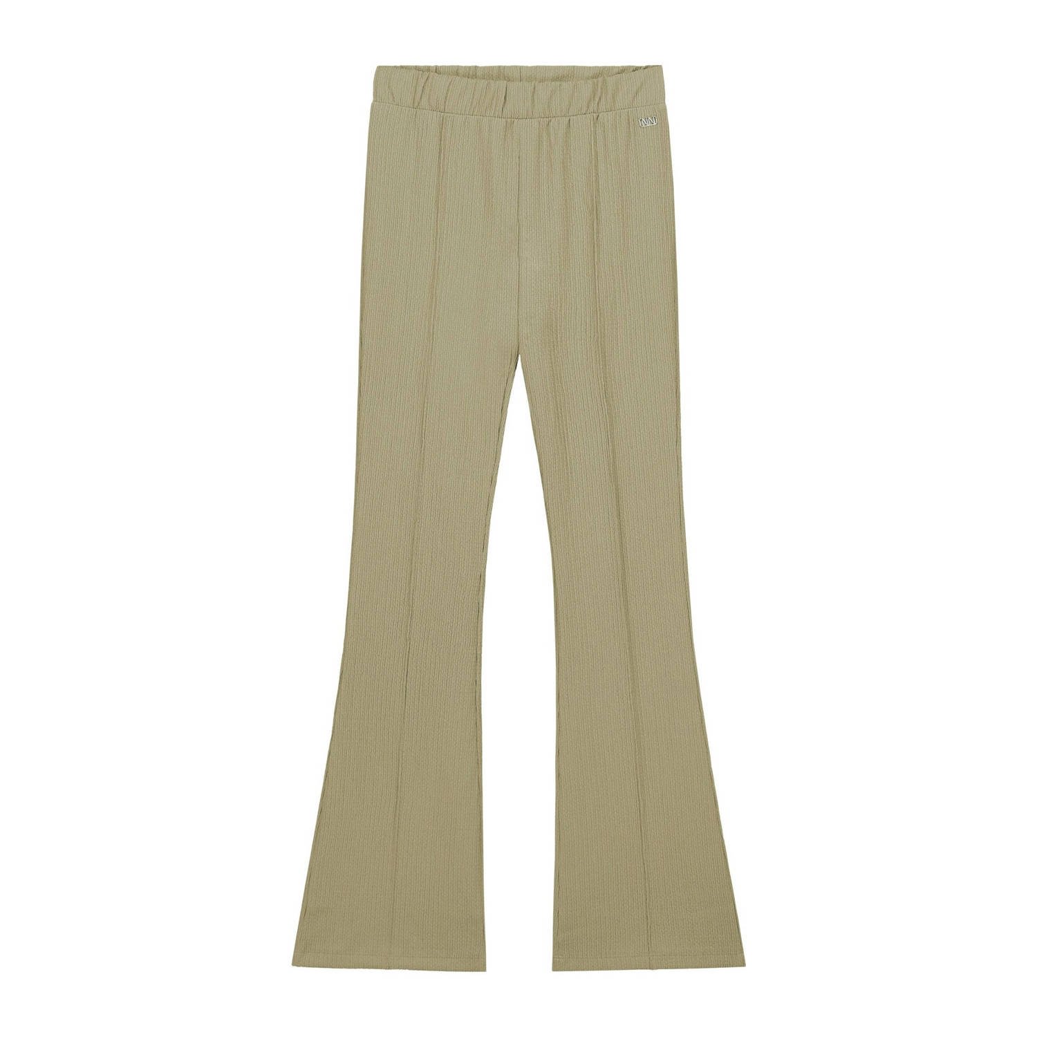 NIK&NIK flared broek Vonda zachtgroen Meisjes Polyester Effen 128