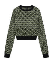 thumbnail: Groen en zwarte meisjes NIK&NIK pullover van viscose met lange mouwen en ronde hals